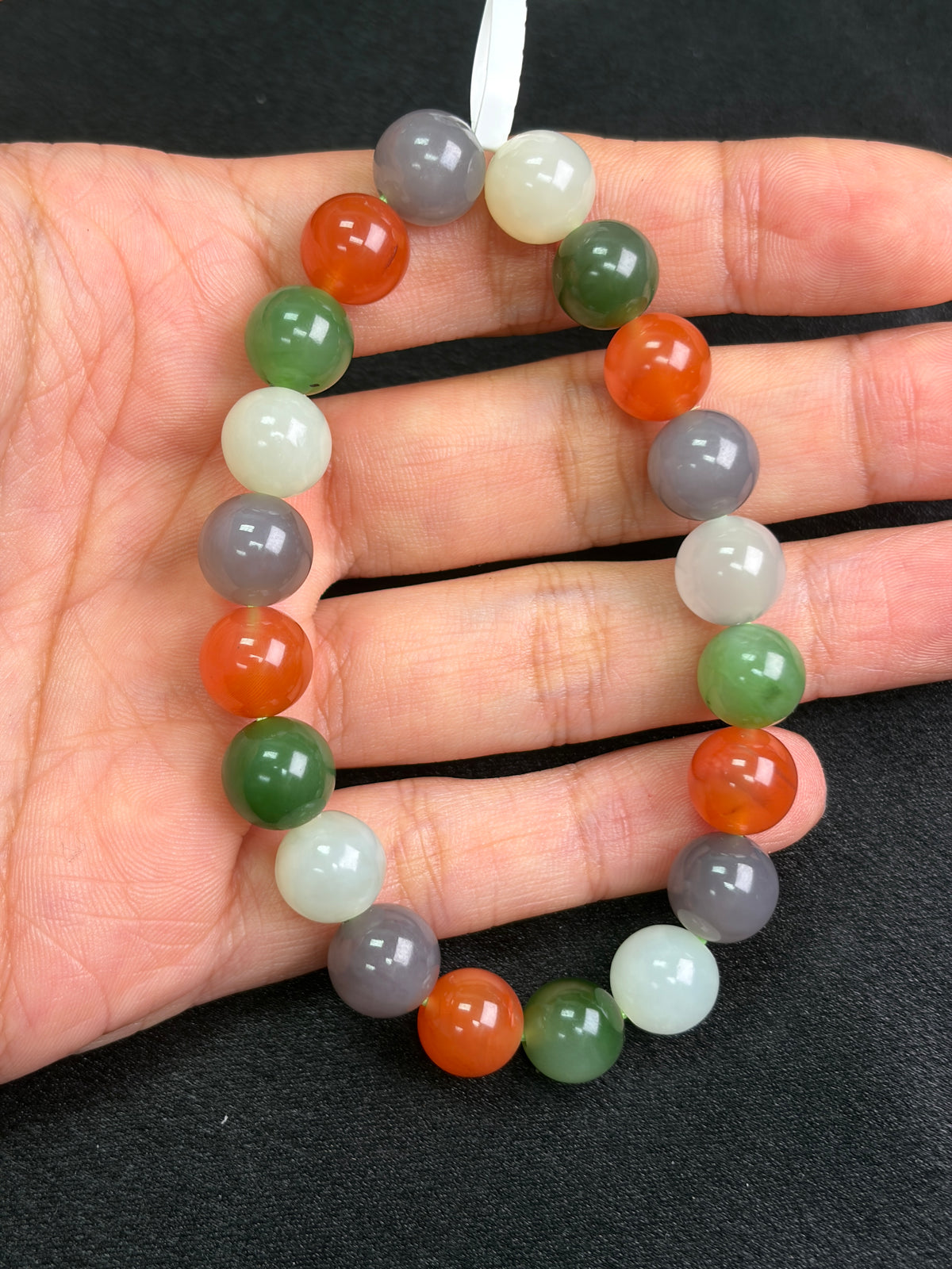 Multicolour Hetian nephrite jade Bead Bracelet – 9.5 mm