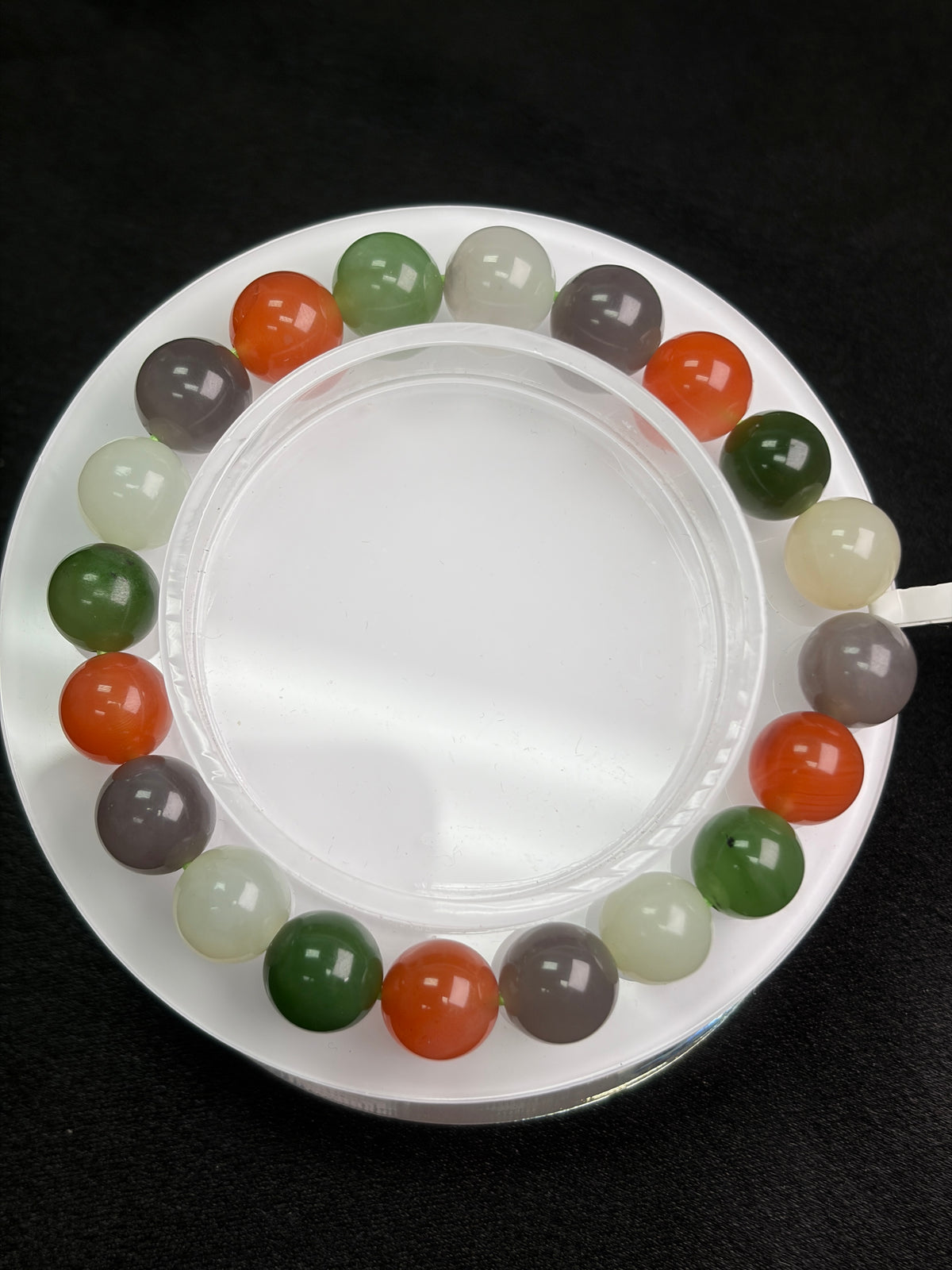 Multicolour Hetian nephrite jade Bead Bracelet – 9.5 mm