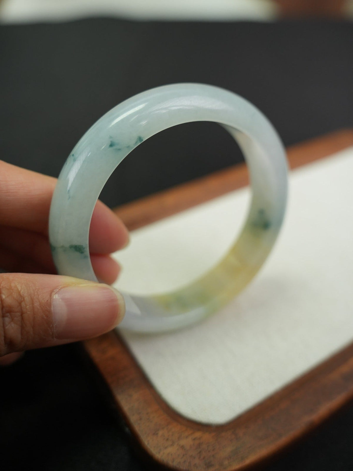 60.5mm Type A jadeite bangle P2509036069 front view