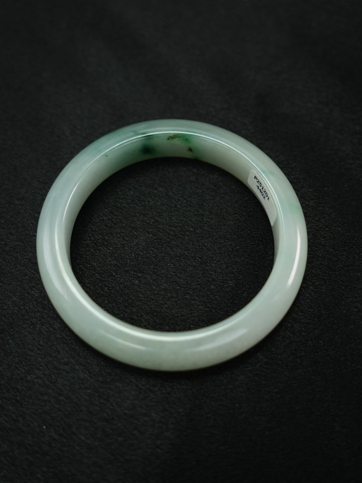 Green and pale lavender type A jadeite bangle, 56.7 mm, view 716