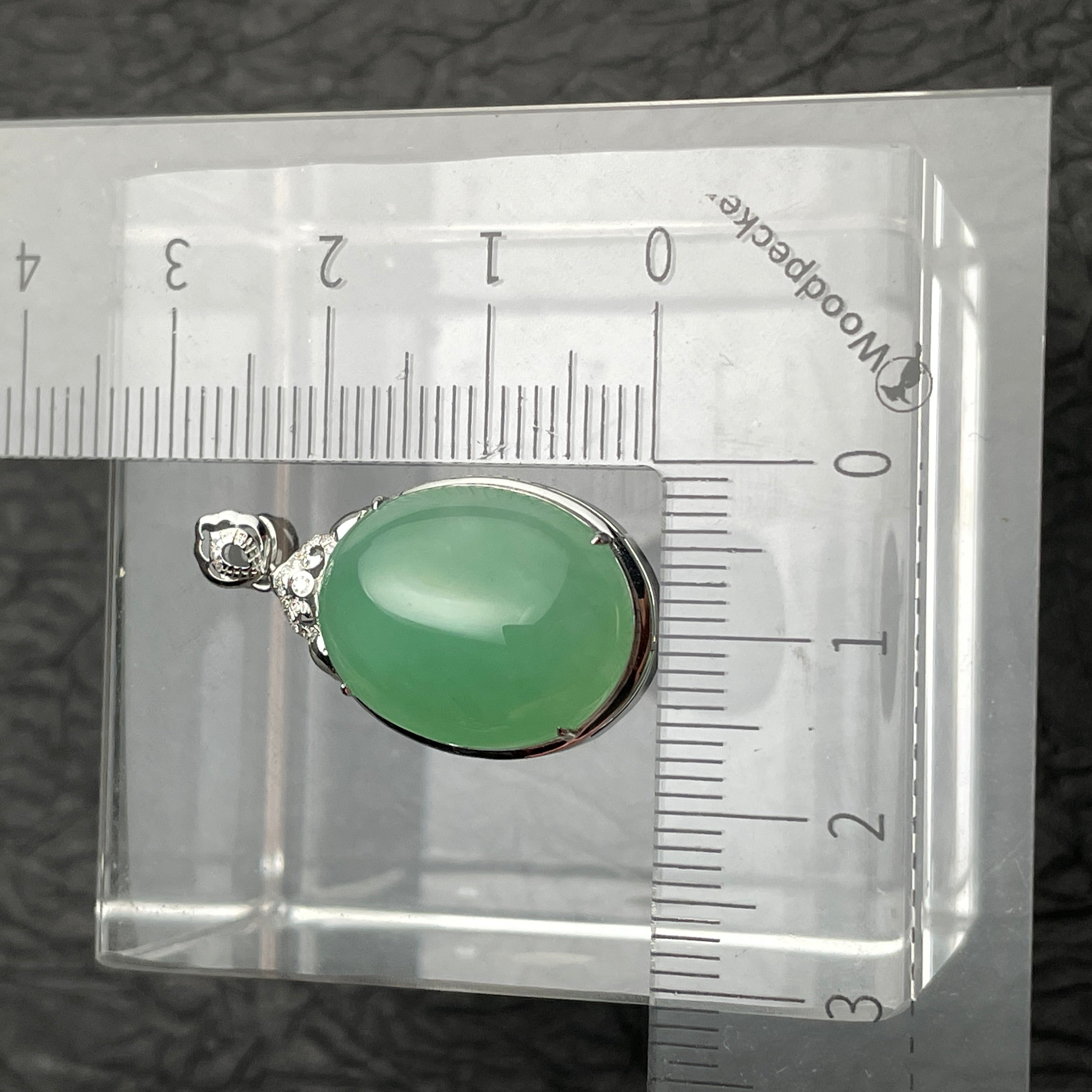 Verdant Oval – Green Jadeite Cabochon Pendant
