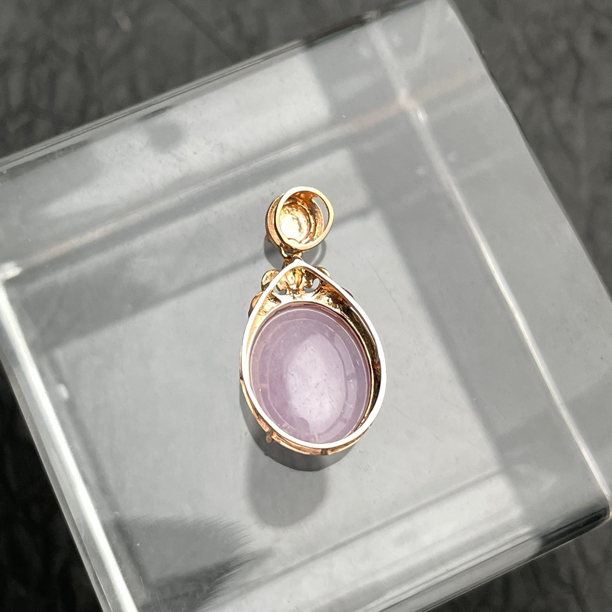 Lavender Duet – Lavender and Green Jadeite Pendant