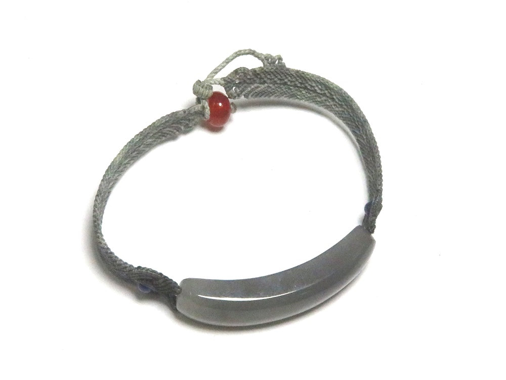 Smoky Grey Cord Bracelet – Hetian nephrite jade, NY26082308800