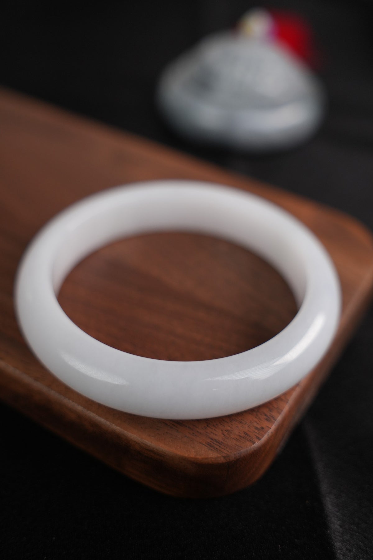 60 mm Type A jadeite bangle with pale green and lavender tones, actual piece P2509005811