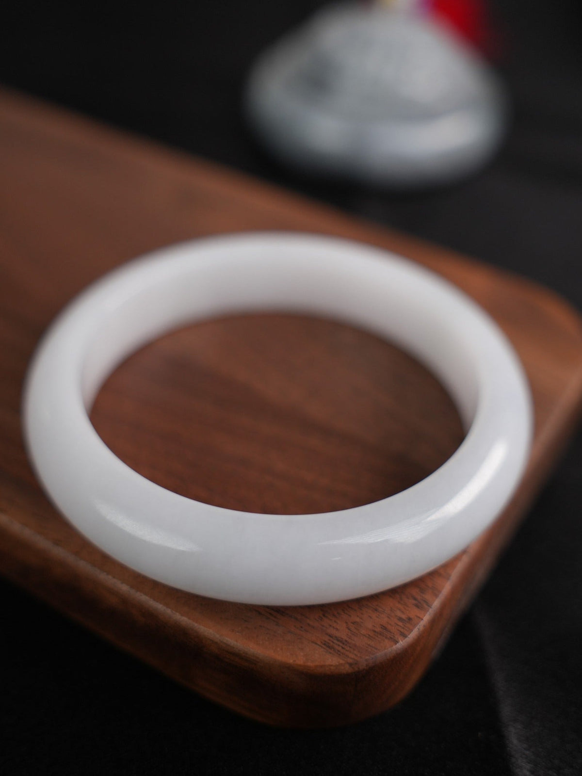 60 mm Type A jadeite bangle with pale green and lavender tones, actual piece P2509005811