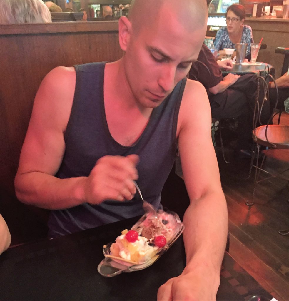 daddy and a banana split
