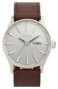 nixon the sentry leather strap watch
