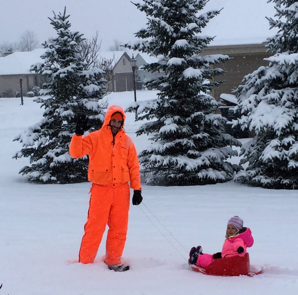 Harlo and Daddy in the snow