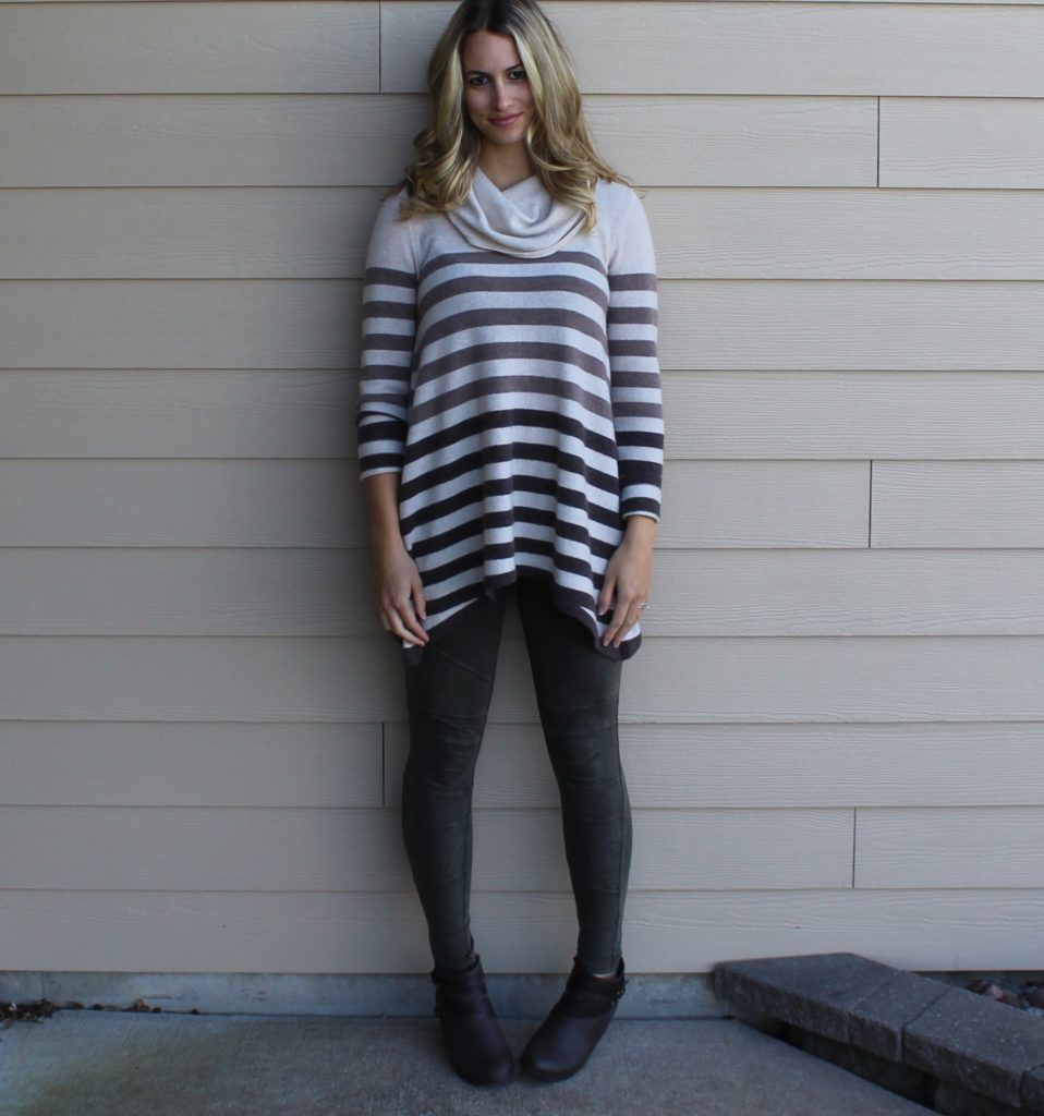 cowl neck and stripes