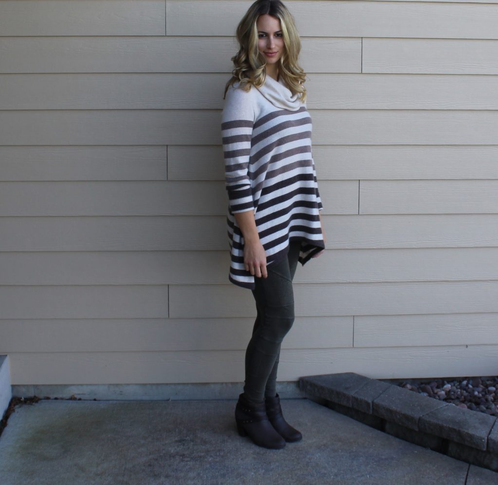 cowl neck and stripes