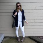Navy Cardigan and Winter Neutrals