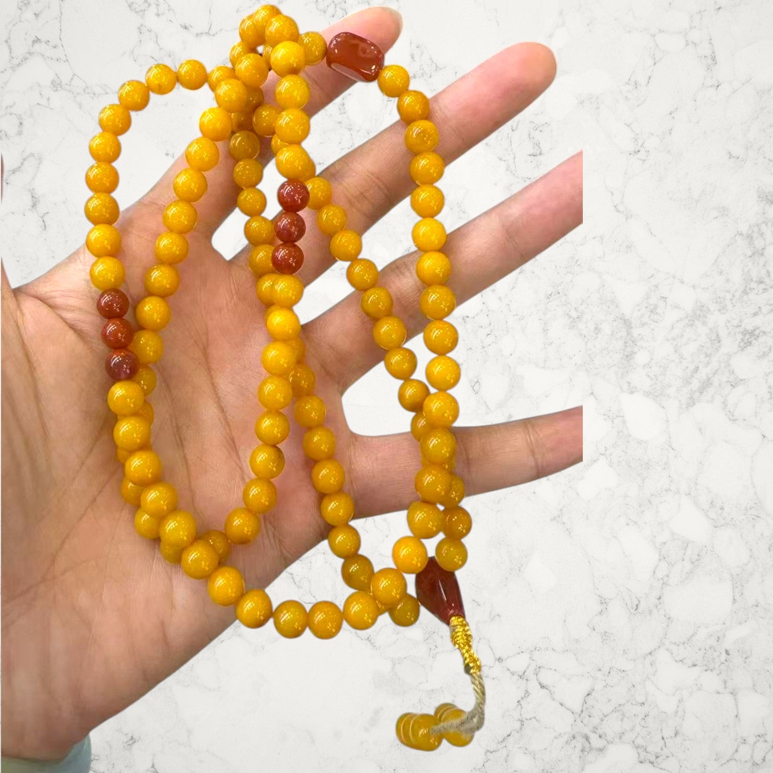 Golden Harmony Set – Amber, Nanhong & Jadeite | Mixed Stone Jewelry Set