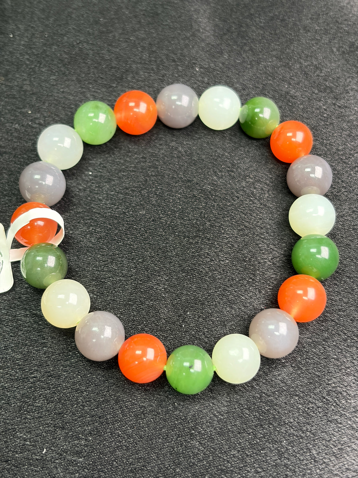 Multicolour Hetian nephrite jade Bead Bracelet – 9.5 mm