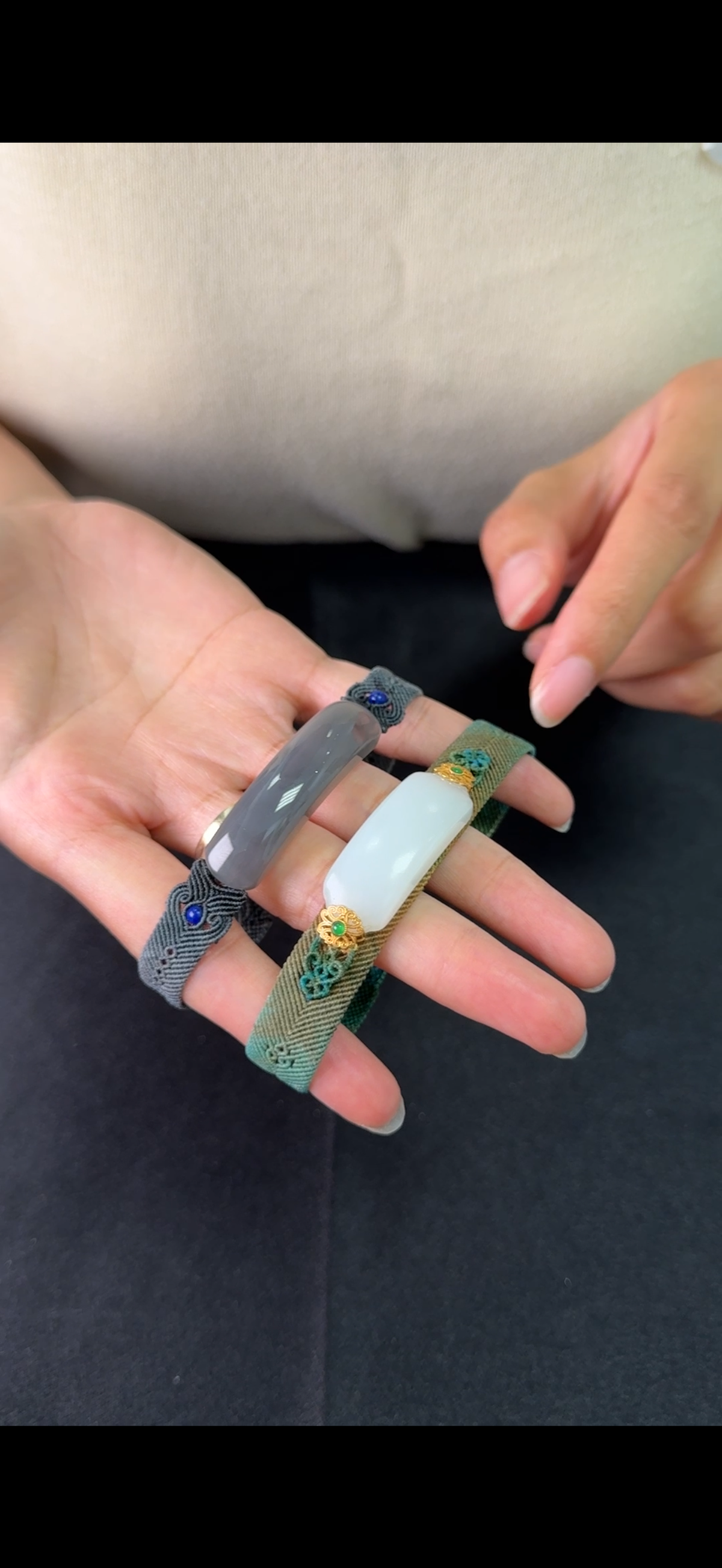 Ivory Current – White Cord Bracelet | Hetian nephrite jade