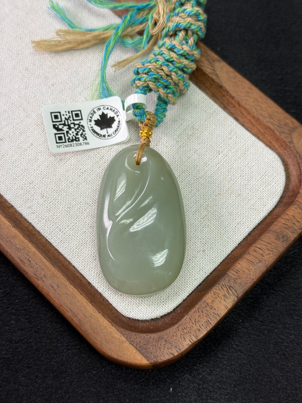 Celadon Calm – Pale Green Oval Pendant | Hetian nephrite jade