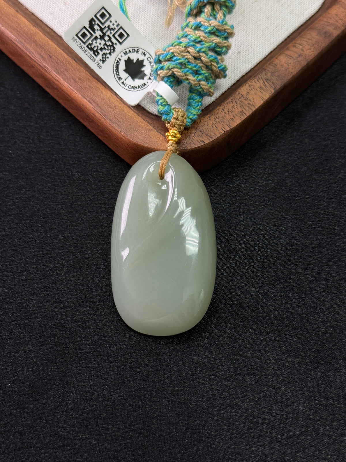 Celadon Calm – Pale Green Oval Pendant | Hetian nephrite jade