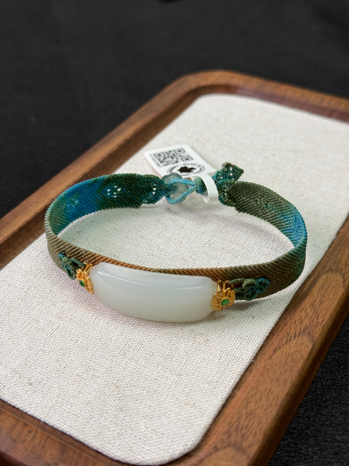 Ivory Current – White Cord Bracelet | Hetian nephrite jade