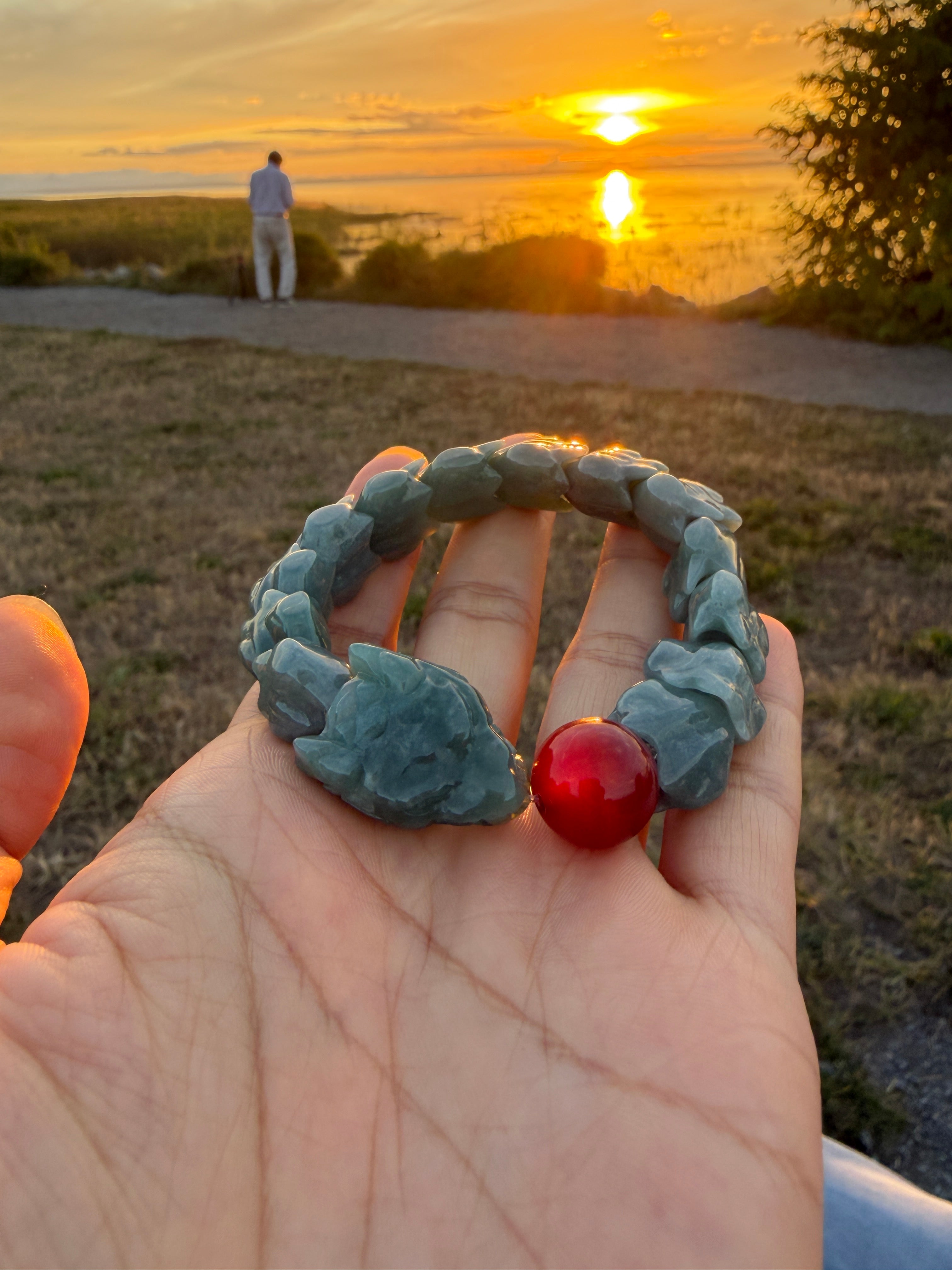 Celestial Dragon – Carved Jadeite Bracelet