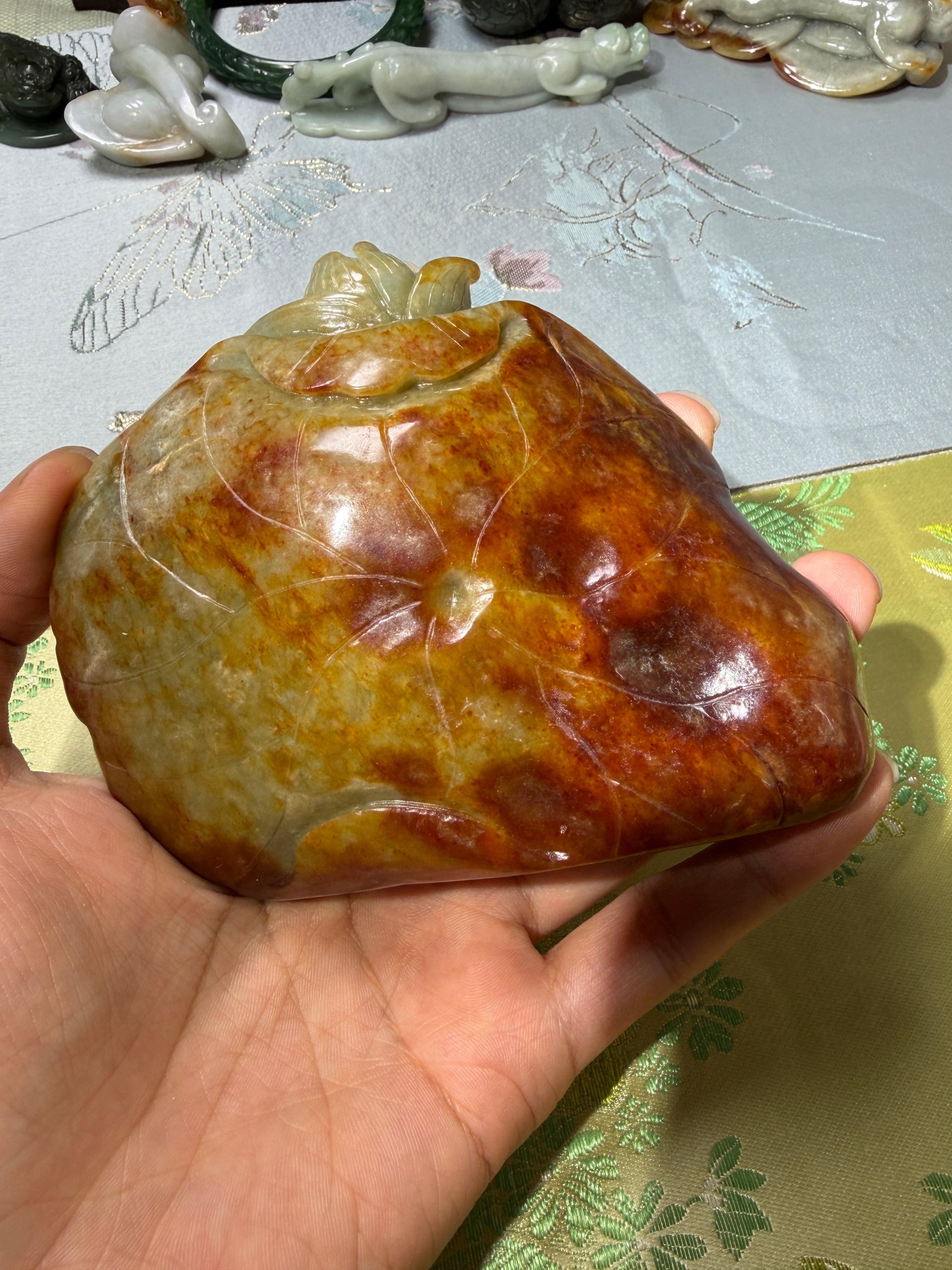 Prosperity Koi – Jadeite Carved Display Piece
