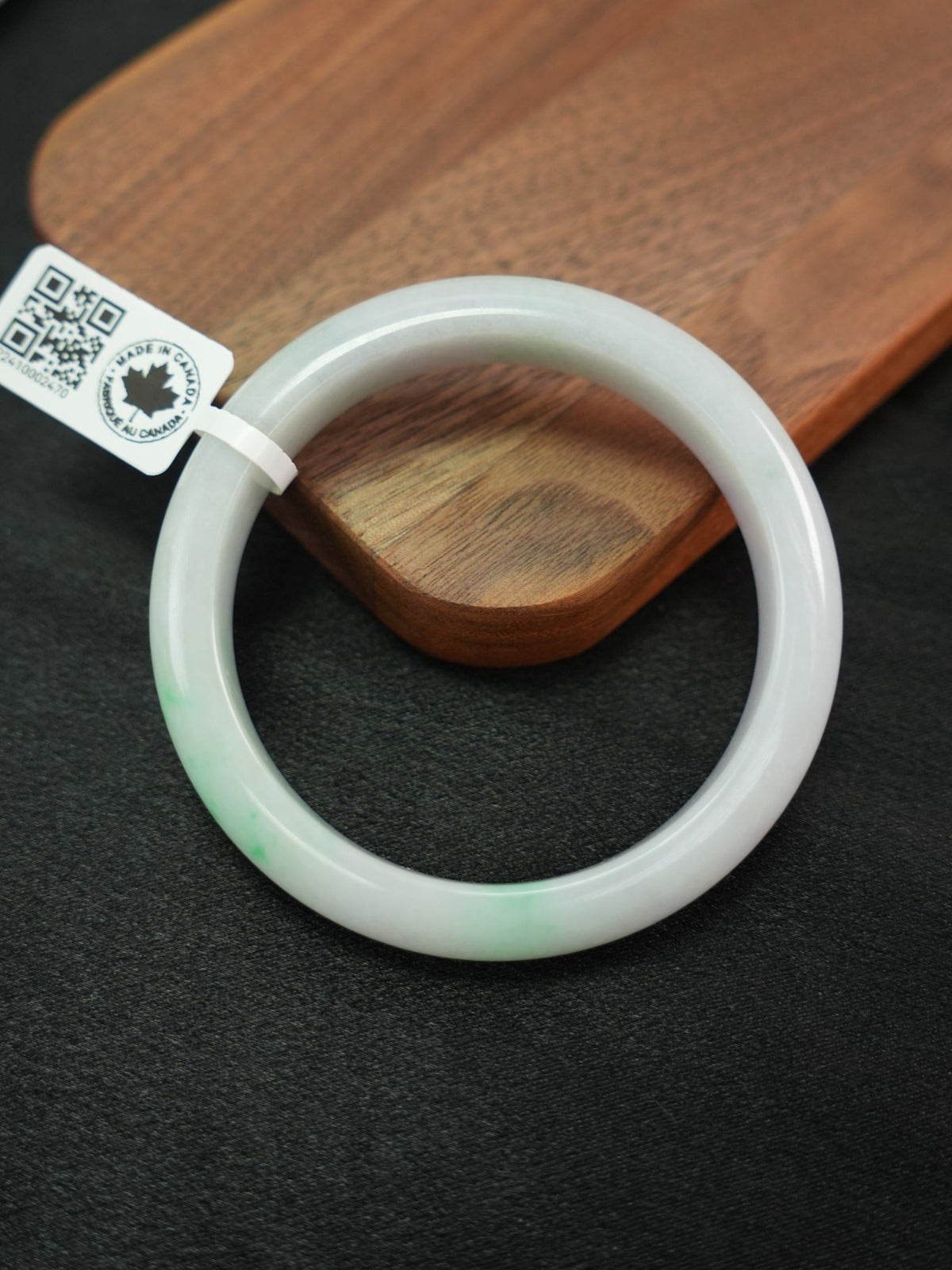 Pale green jadeite bangle 59 mm P2410002470 view 734