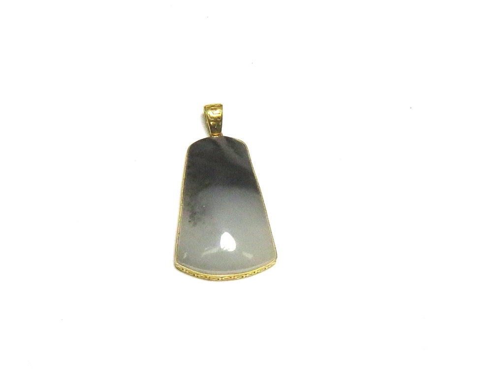 Ink Horizon – Two-Tone Hetian nephrite jade Pendant in 18K Gold