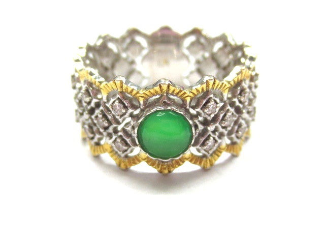 Green Jadeite Floral Ring – P2608020310