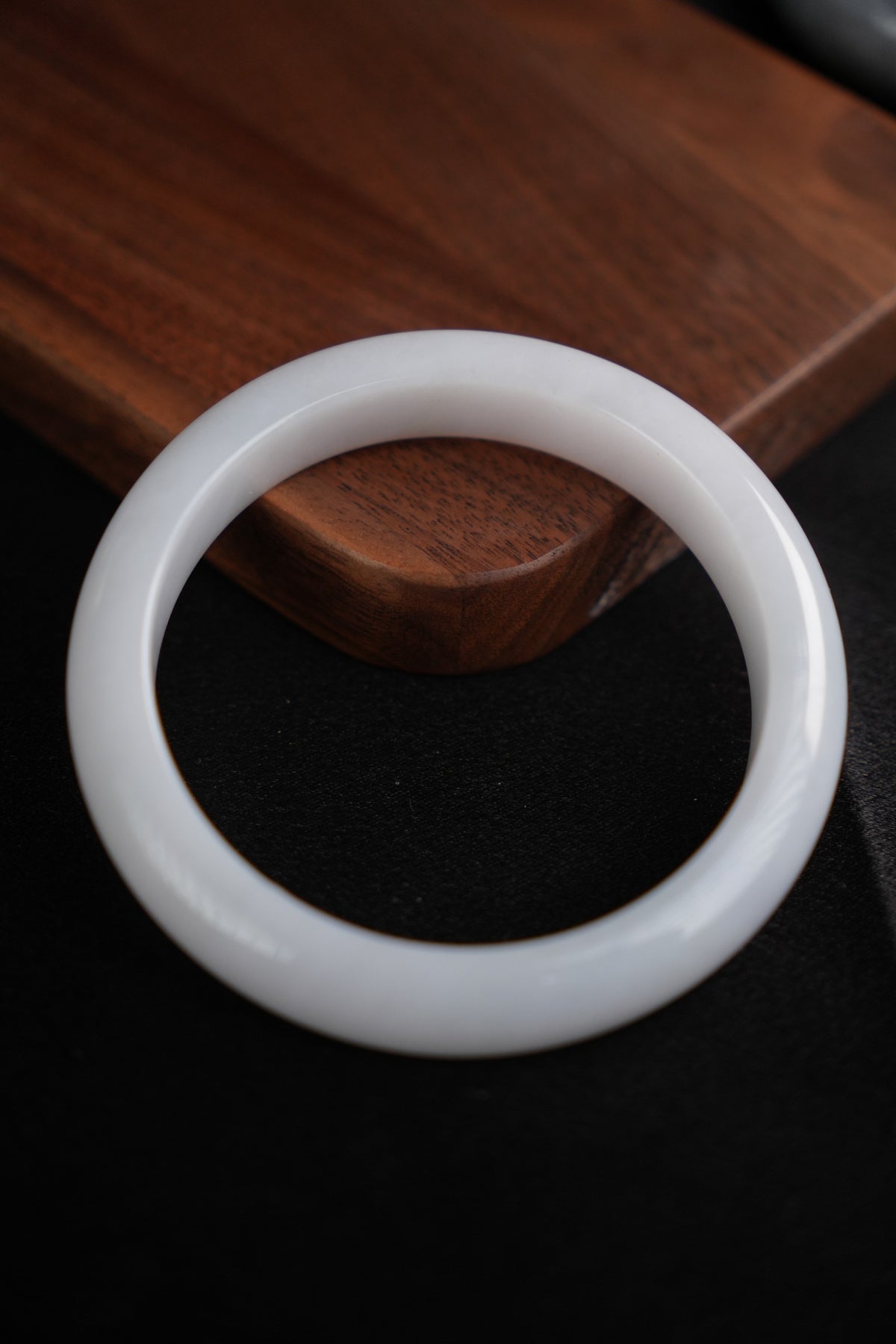 60 mm Type A jadeite bangle with pale green and lavender tones, actual piece P2509005811
