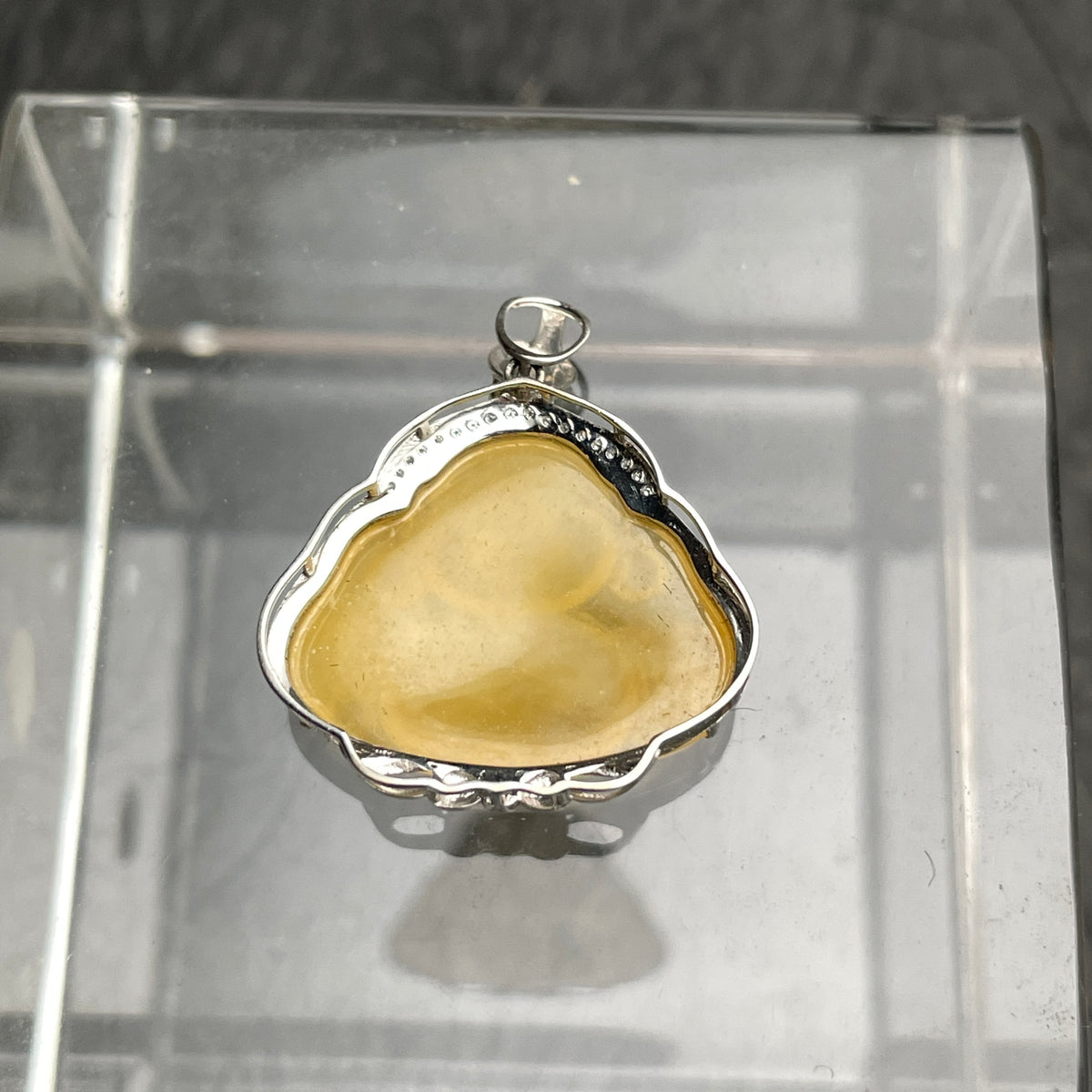 Honey Joy – Yellow Jadeite Laughing Buddha Pendant