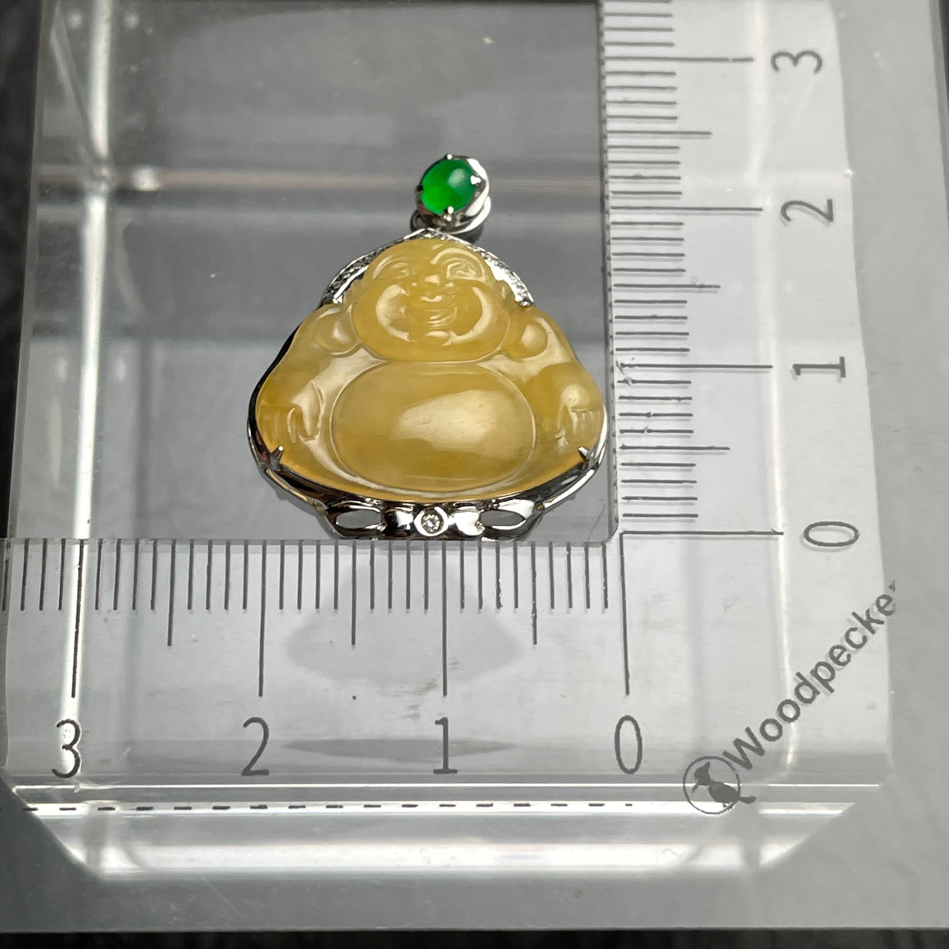 Honey Joy – Yellow Jadeite Laughing Buddha Pendant