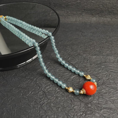 Jadeite & Nanhong Agate Necklace Vancouver BC