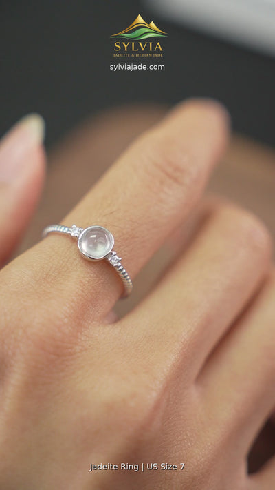 Jadeite cabochon ring US size 7 video