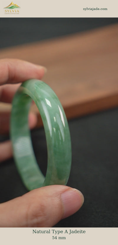 P2601003541 Type A jadeite bangle, complete original frames with company logo
